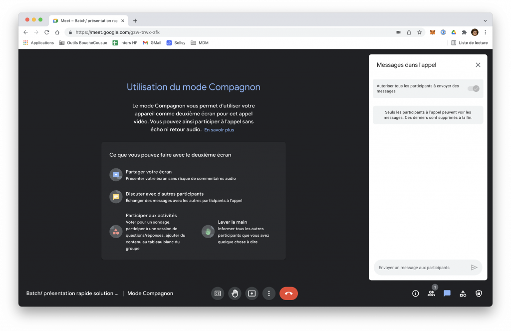 Google Meet Mode Compagnon