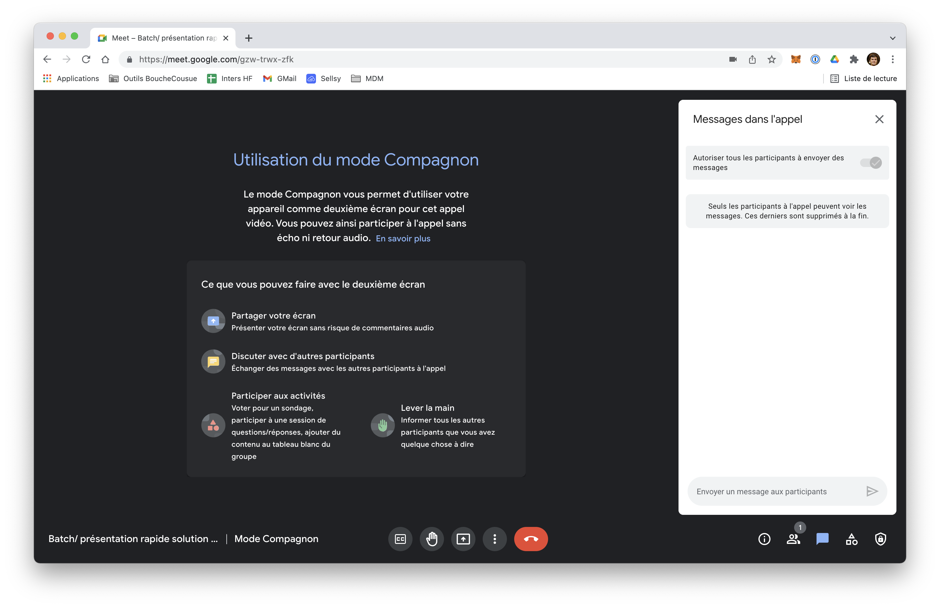 Google Meet Mode Compagnon