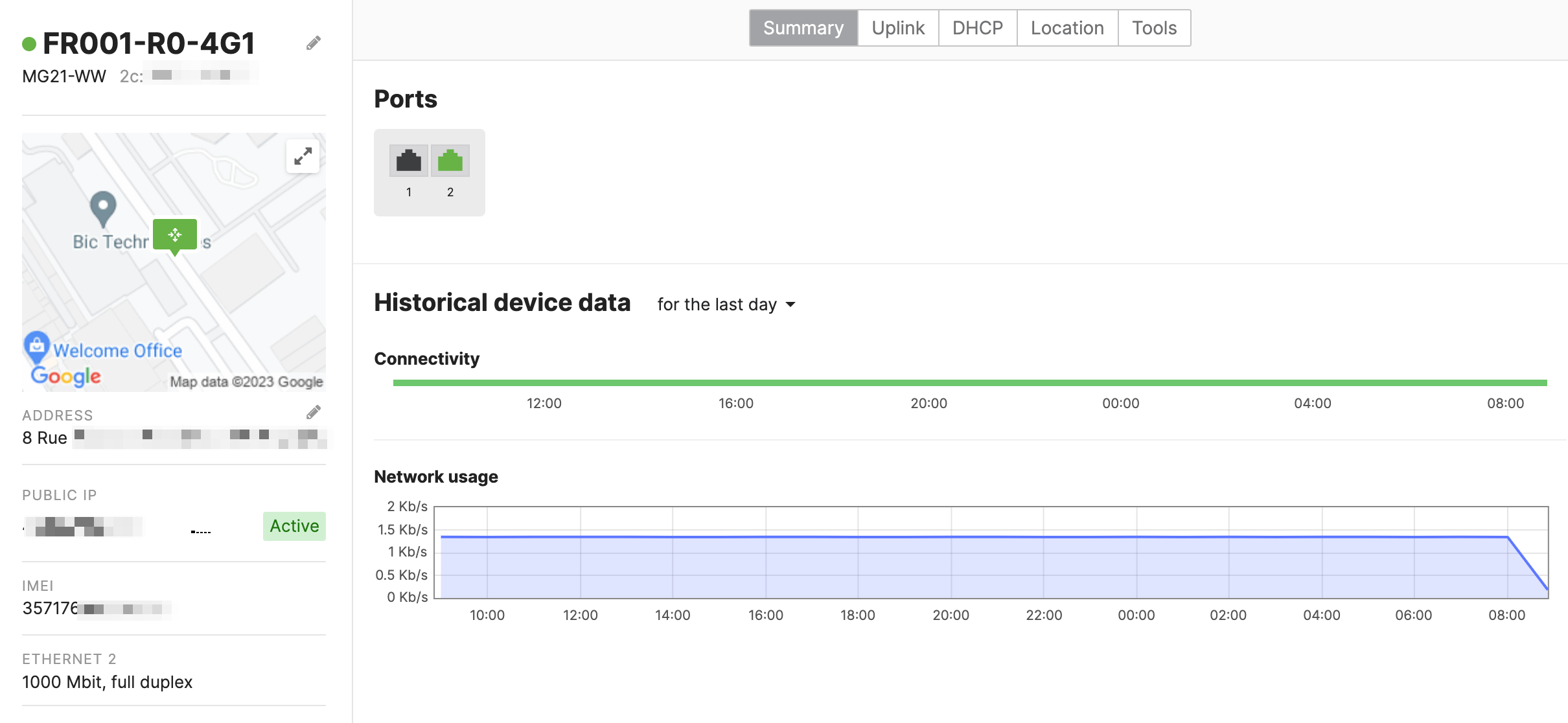 Cisco Meraki MG Dashboard