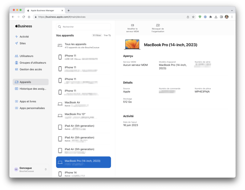 Apple Business Manager - Appareils BoucheCousue