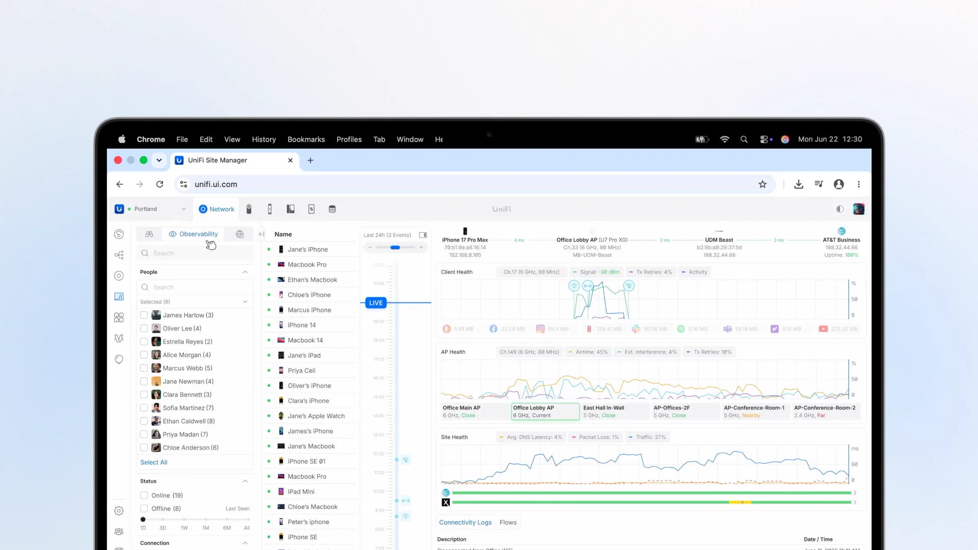 UniFi Network 10.5 - interface réseau