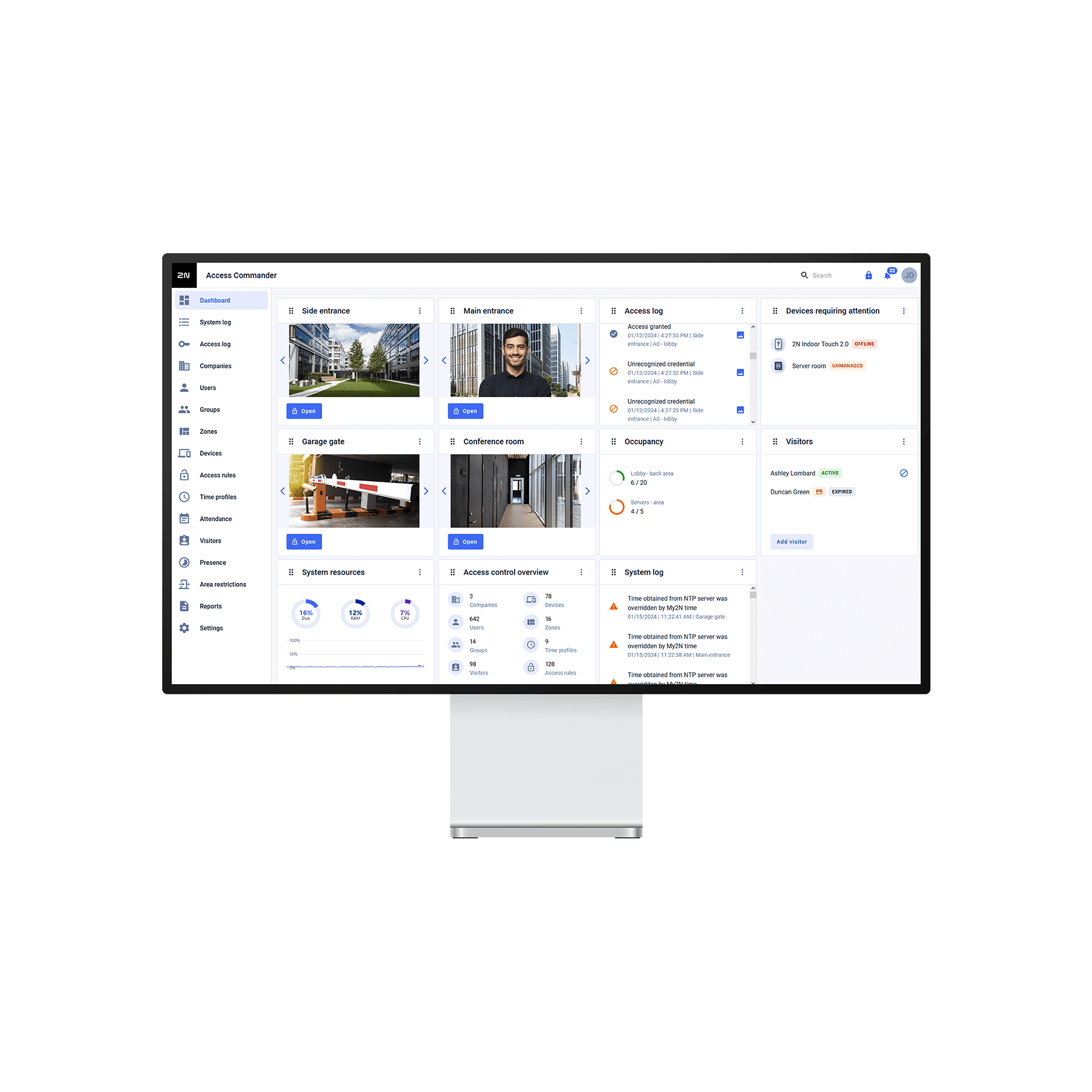 Interface de gestion 2N Access Commander