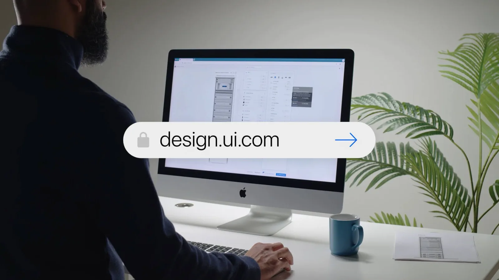 UniFi Design Center affiché sur un ordinateur avec l'adresse design.ui.com