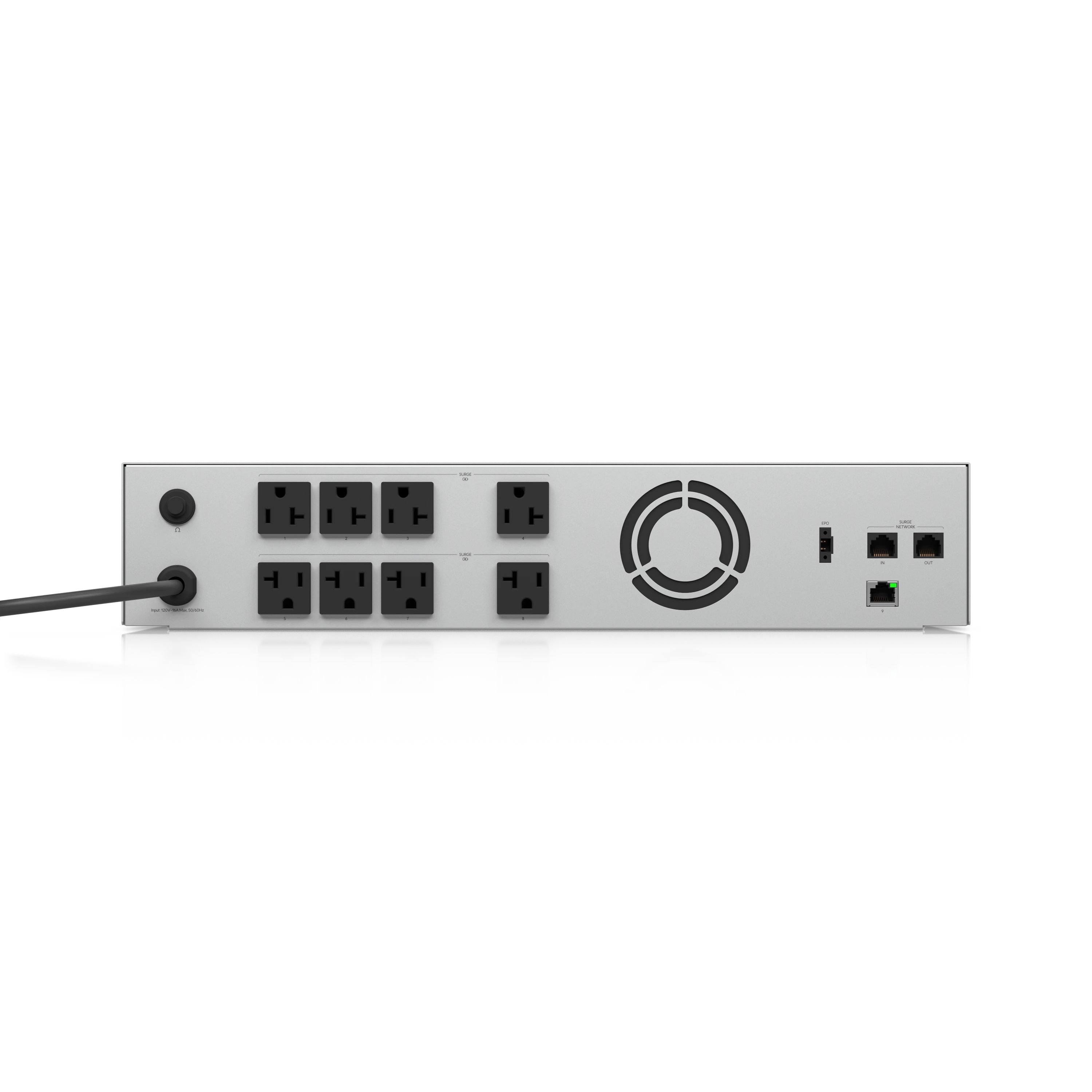 Vue officielle des huit sorties secourues du UniFi UPS 2U Pro