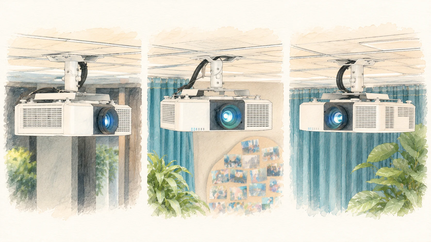 Illustration des trois vidéoprojecteurs de la Tribune Silverfin